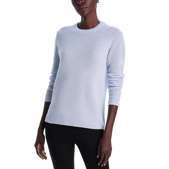 C by Bloomingdale's Women Serenity Blue Cashmere Knit Crewneck Sweater Size XL - Picture 1 of 6